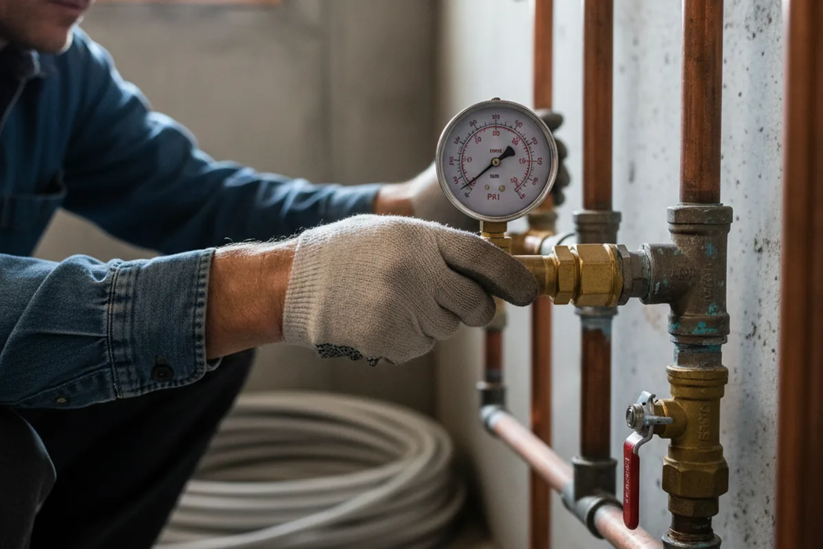 Pressure testing a repaired line during Water Line Repair in Carson City